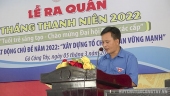 Đ/c Lê Thanh Nghị - Bí thư Huyện Đoàn Gò Công Tây phát biểu khởi động Tháng Thanh niên năm 2022 trên địa bàn huyện