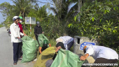 Câu lạc bộ Cựu chiến binh bảo vệ môi trường xã Vĩnh Hựu với hoạt động dọn dẹp vệ sinh thu gom rác thải tại các hố chứa bao bì thuốc bảo vệ thực vật