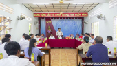Đoàn công tác của Huyện ủy Gò Công Tây làm việc với Đảng ủy xã Vĩnh Hựu