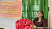 Bà Trương Thị Hiền- Trưởng Phòng Bảo trợ xã hội - Trẻ em và Bình đẳng giới Sở Lao động - Thương binh và xã hội tỉnh phát biểu tại buổi tạp huấn.