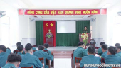 Lớp giáo dục chính trị tại Ban Chỉ huy Quân sự huyện Gò Công Tây.