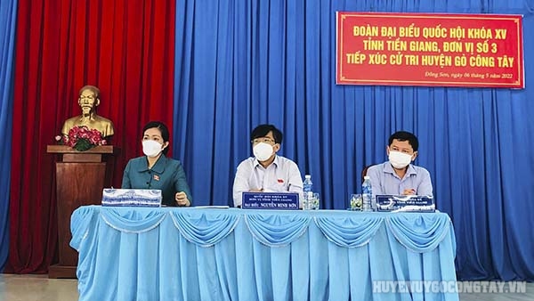 Đoàn đại biểu Quốc hội khóa XV tiếp xúc với cử tri 02 xã Đồng Thạnh và Đồng Sơn
