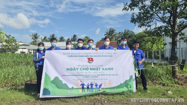 Ra quân Ngày Chủ nhật xanh năm 2022 tại xã Vĩnh Hựu