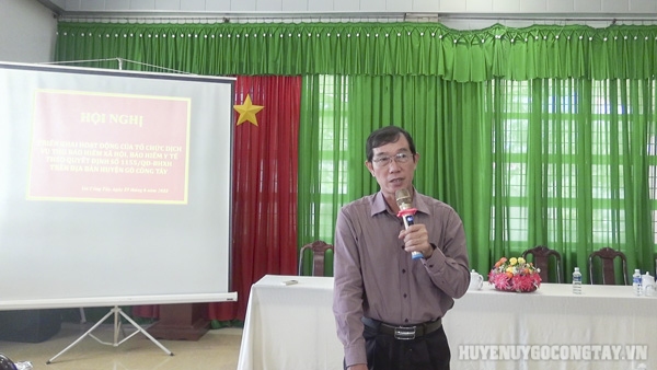Đ/c Nguyễn Thanh Tuấn - Phó Chủ tịch UBND huyện phát biểu tại hội nghị