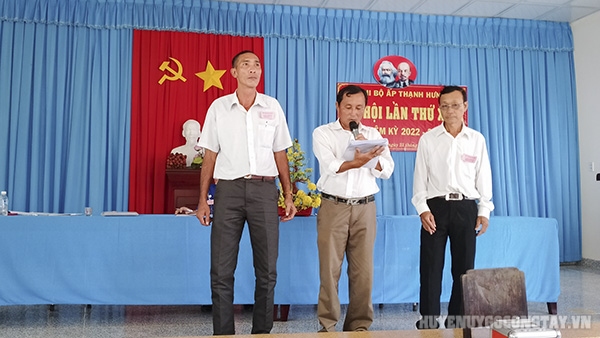 Chi ủy chi bộ ấp Thạnh Hưng, nhiệm kỳ 2022-2025 ra mắt hứa hẹn trước đại hội