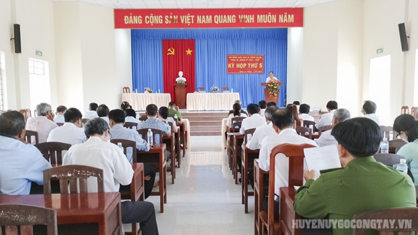 Toàn cảnh kỳ họp thứ 5 HĐND xã Đồng Thạnh khóa XII, nhiệm kỳ 2021-2026