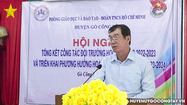 Ông Nguyễn Thanh Tuấn - Phó Chủ tịch UBND huyện Gò Công Tây phát biểu chỉ đạo tại hội nghị.