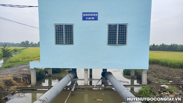 Huyện Gò Công Tây thi công và hoàn thành đưa vào sử dụng trạm bơm điện kênh Chín Lùn xã Long Vĩnh