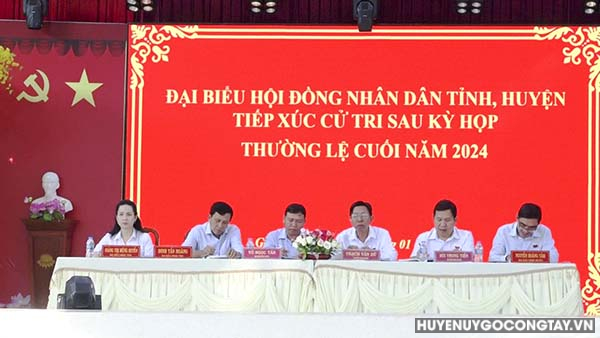 Tổ đại biểu HĐND tỉnh Tiền Giang và Tổ đại biểu HĐND huyện Gò Công Tây tiếp xúc cử tri sau kỳ họp thường lệ cuối năm 2024.